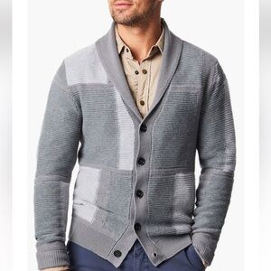 Billy Reid Patchwork Wool Cardigan Sweater L